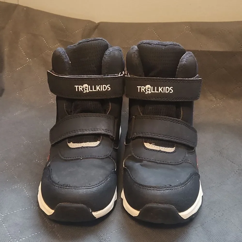 Trollkids Black Hafjell Winter Boots US Size 12.5